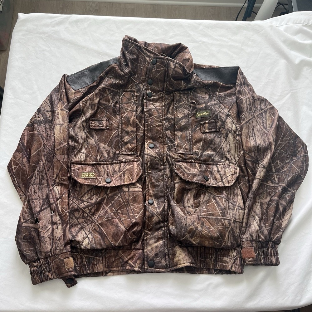 Gamehide Hunting Jacket Mens S Mossy Oak Break-Up Snap Button Zipper Hush Hide